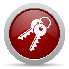 keys red glossy web icon