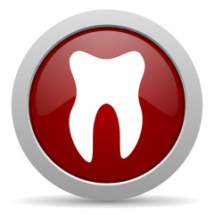 tooth red glossy web icon