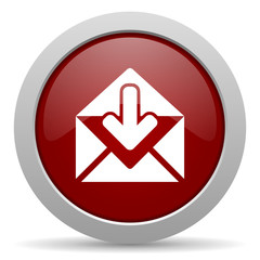 email red glossy web icon