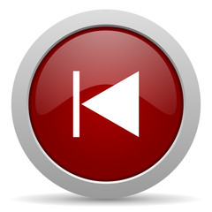 prev red glossy web icon