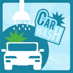 Car Wash, white jeep and drops of water