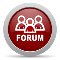 forum red glossy web icon