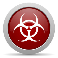 biohazard red glossy web icon