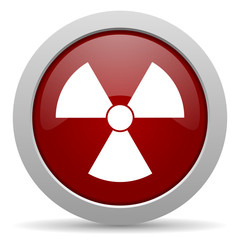 radiation red glossy web icon
