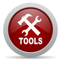 tools red glossy web icon