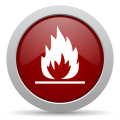 flame red glossy web icon