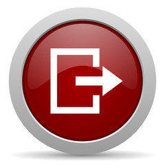 exit red glossy web icon