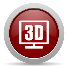 3d display red glossy web icon
