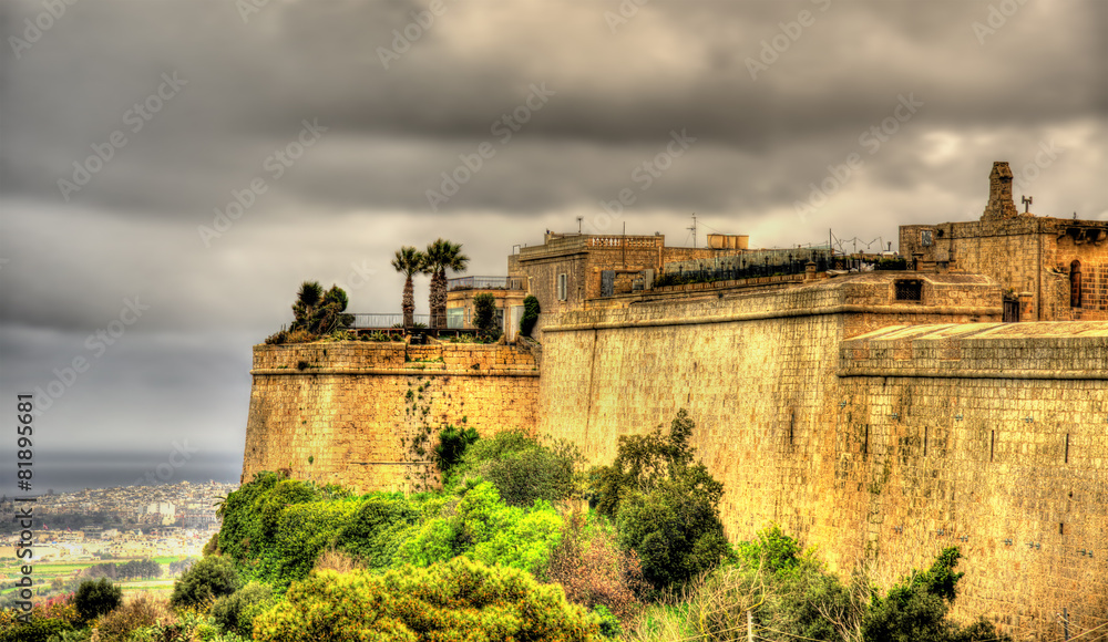 Wall mural fortifications of the city of mdina - malta