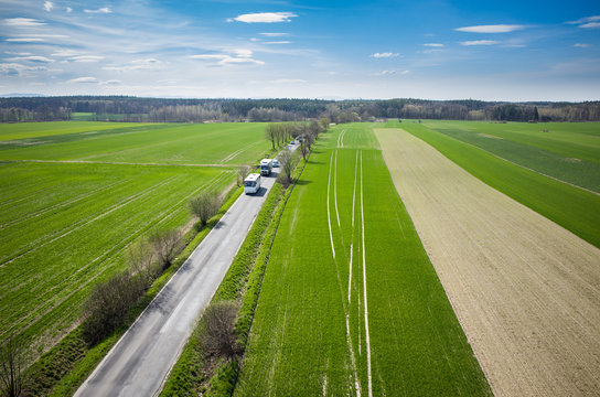 Aerial view of the route