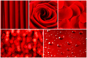 Red color images in collage