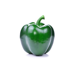 Green pepper on white background