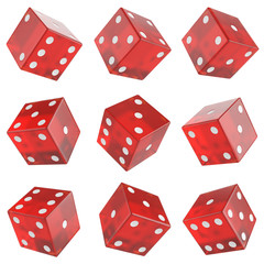 set red glass dice