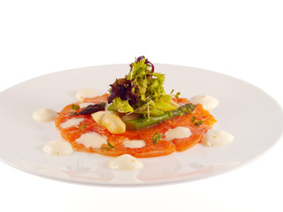 salmon carpaccio with asparagus