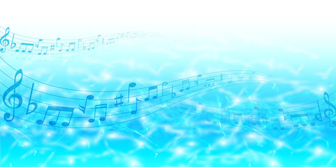 海　波紋　音符