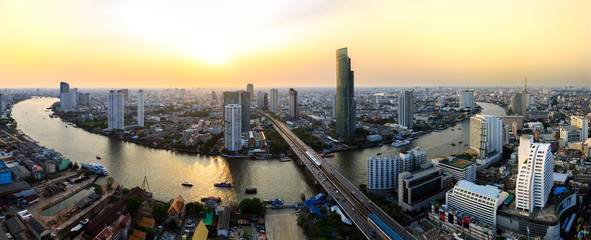 Bangkok city at sunset