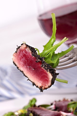 Seared ahe tuna closeup