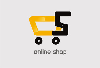 Cart online shop logo vector