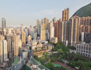 Fototapeta premium Hong Kong city view from the roof of the building