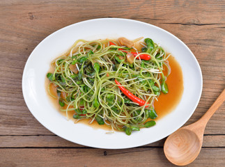 Fried young sunflower sprout