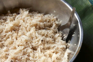 Closeup Thai style dessert sweet coconut