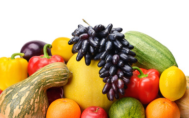 fruit and vegetable isolated on white background