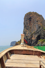 Bow of Thai long tail boat