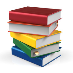 Book stack of books blank covers colorful school textbook