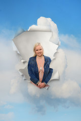 weiblicher Himmelsdurchblick