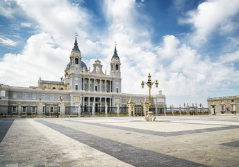 View of the Cathedral of Saint Mary the Royal of La Almudena fro