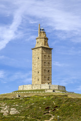Fototapeta na wymiar Hercules tower , La Coruna, Galicia, Spain