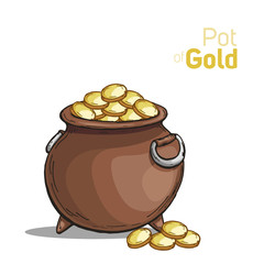 Pot with gold coin for St. Patrick's day.