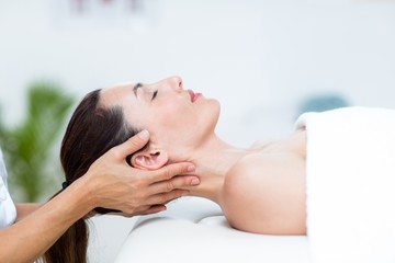 Physiotherapist doing neck massage