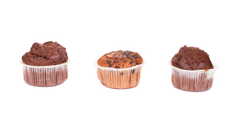 Muffins with chocolate.