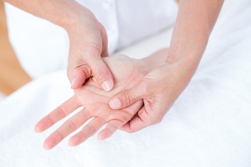 Fototapeta na wymiar Physiotherapist doing hand massage