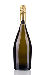 Close up of champagne bottle.
