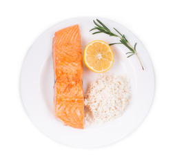 Grilled salmon fish fillet.