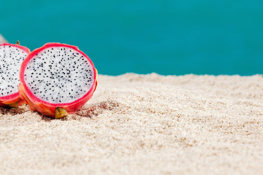 Dragon Fruit On Sand