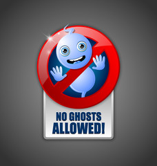 Cute ghost prohibition sign