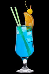 Cocktail on the black background