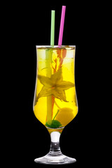 Cocktail on the black background