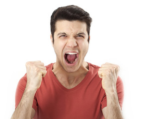 Portrait of young angry man