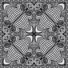 Rolgordijnen grey ornamental floral paisley bandanna © Kara-Kotsya