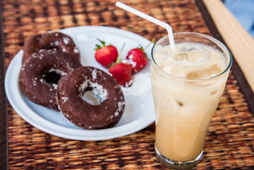 Sugar chocolate donuts