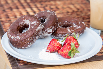 Sugar chocolate donuts