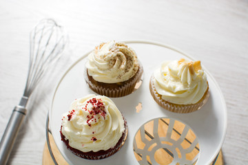 preparing cupcakes in the kitchen