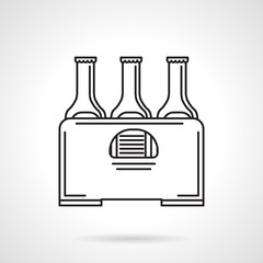 Case of beer black line vector icon