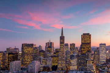 Fotobehang downtown San Francisco at sunset. © f11photo