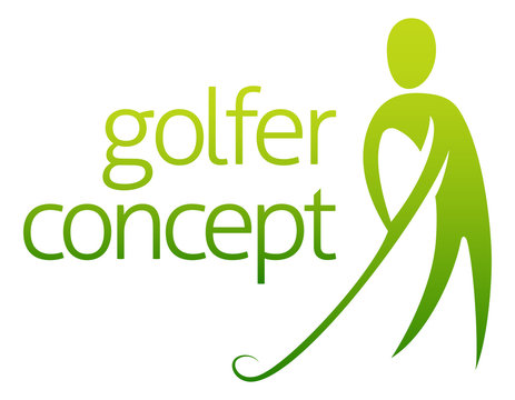 Golfer concept abstract