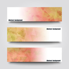 Set of banner templates with abstract background.